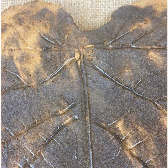 Art Pottery Leaf Impression Charcuterie Tray Platter Cheese Board Server - Picture 2 of 9